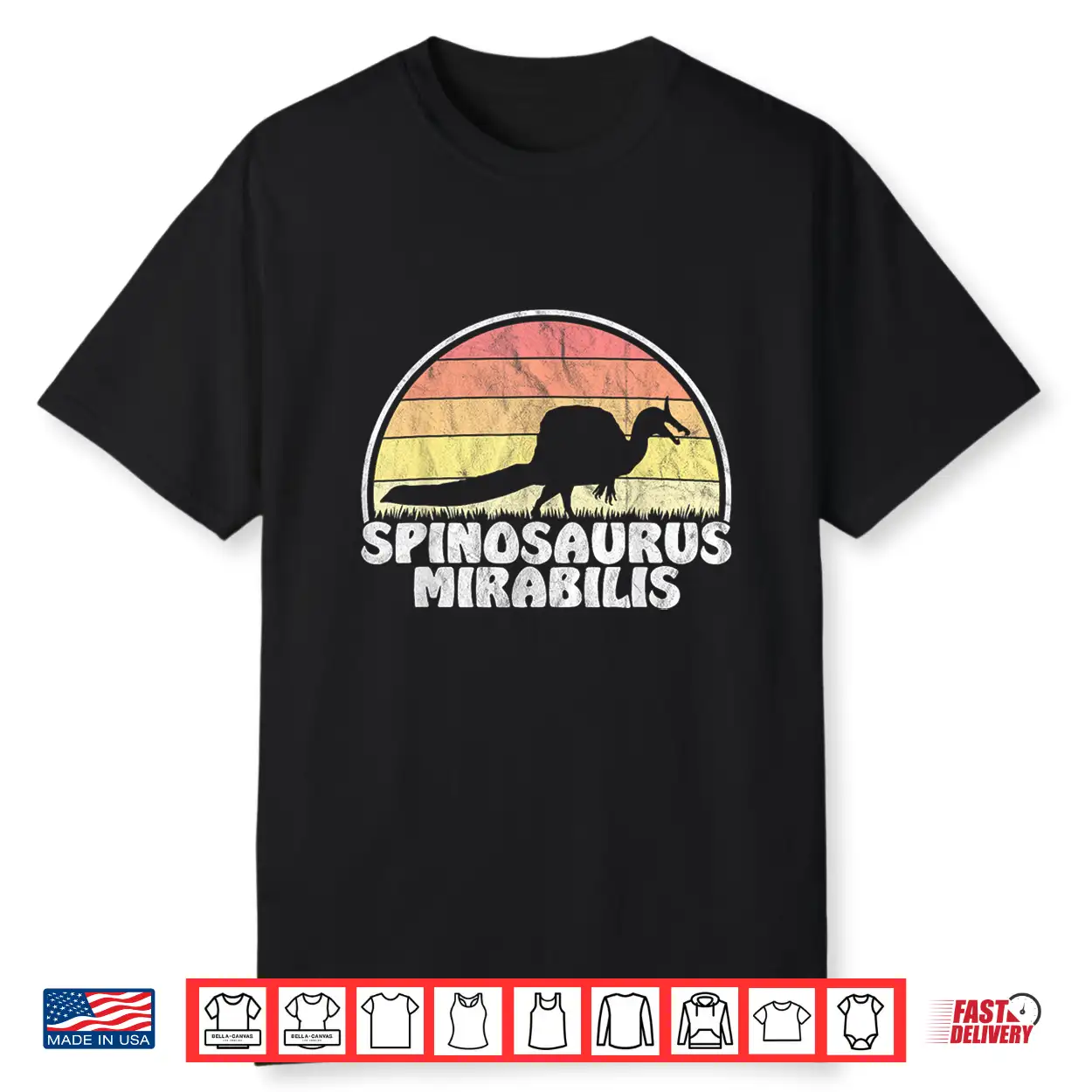 Spinosaurus Mirabilis Retro Dinosaur Distressed Graphic Shirt Spinosaurus Mirabilis Retro Dinosaur Distressed Graphic Shirt