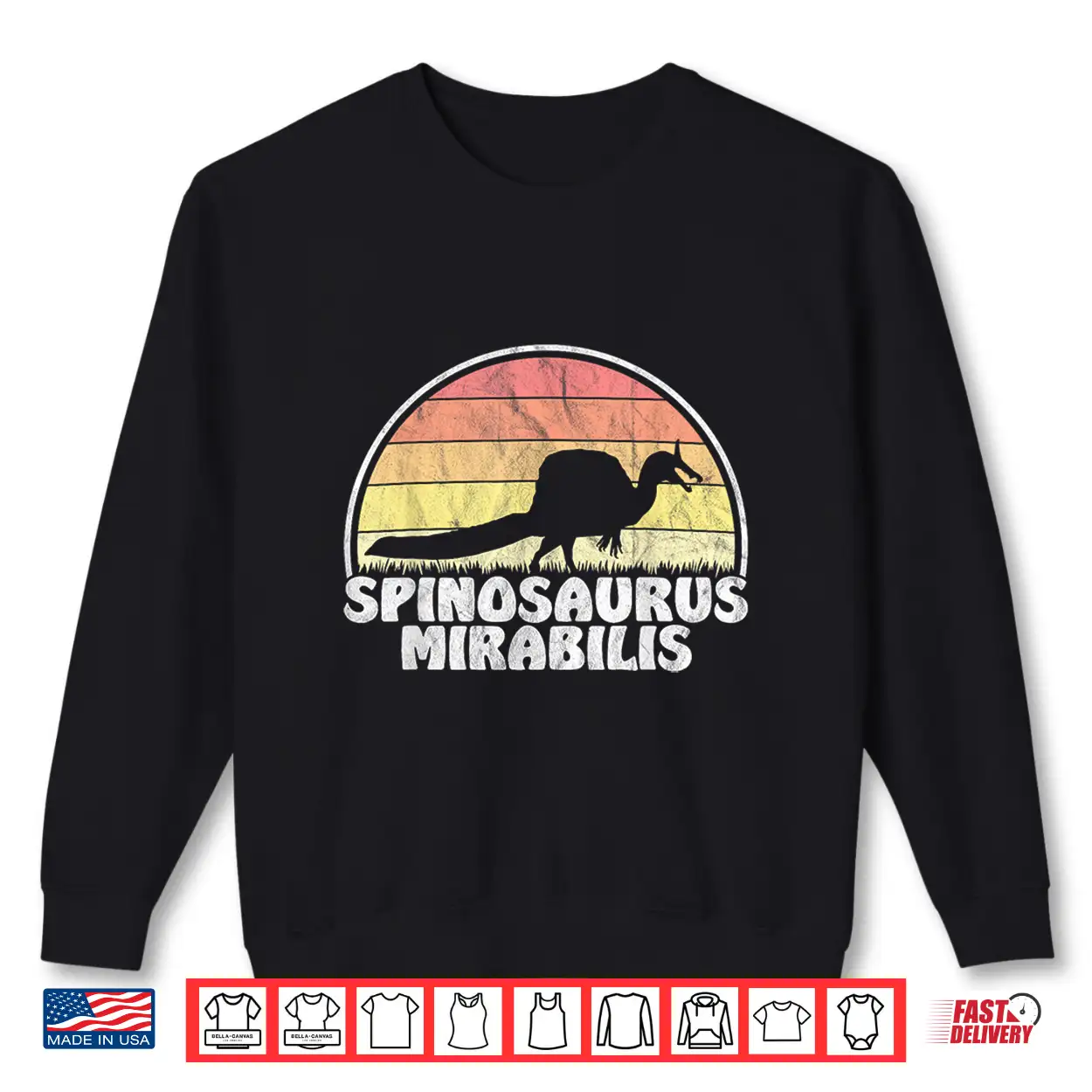 Spinosaurus Mirabilis Retro Dinosaur Distressed Graphic Shirt Spinosaurus Mirabilis Retro Dinosaur Distressed Graphic Shirt