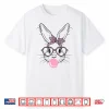 Bunny Face Leopard Glasses Bubble Gum Easter Design Shirt