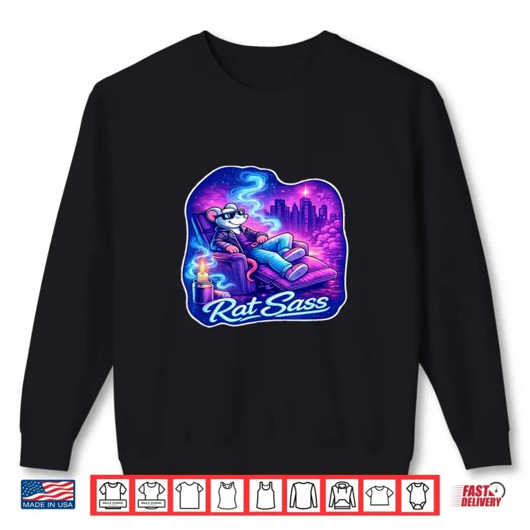 Sweatshirt Electric City Cartoon Rat Vaporwave Retro Urban Shirt