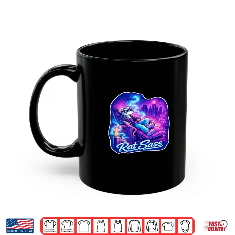 Mug Electric City Cartoon Rat Vaporwave Retro Urban Shirt