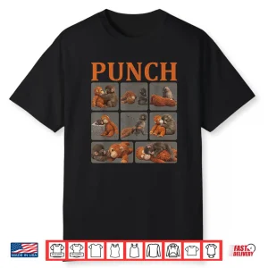 Monkey Named Punch Playful Graphic Design Shirt
