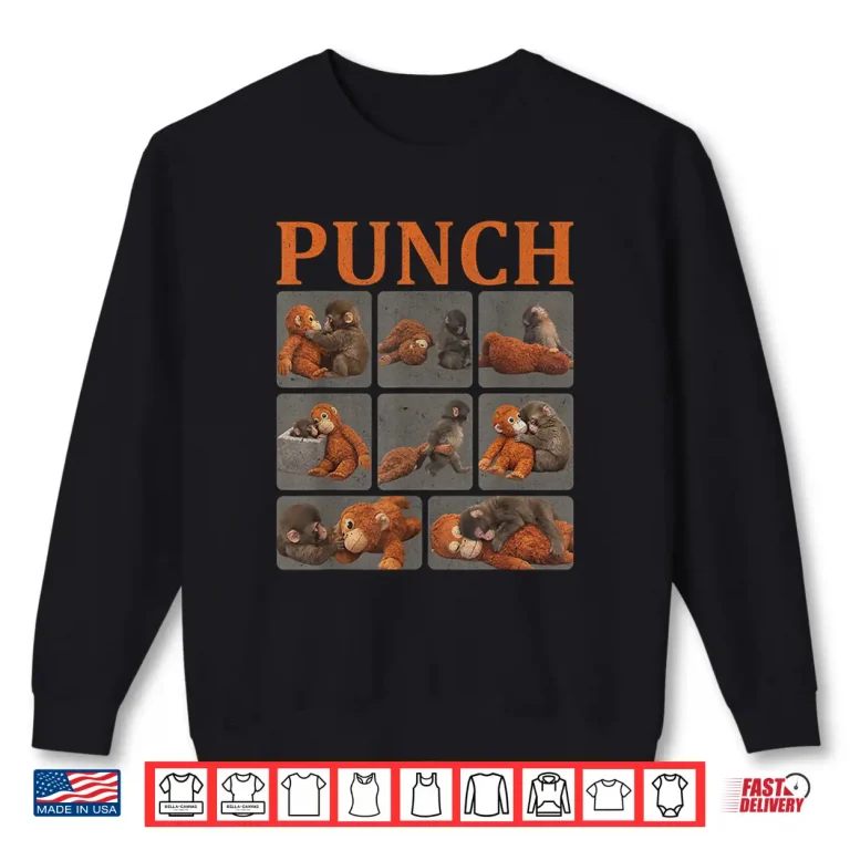 Sweatshirt Monkey Named Punch Playful Graphic Design Shirt