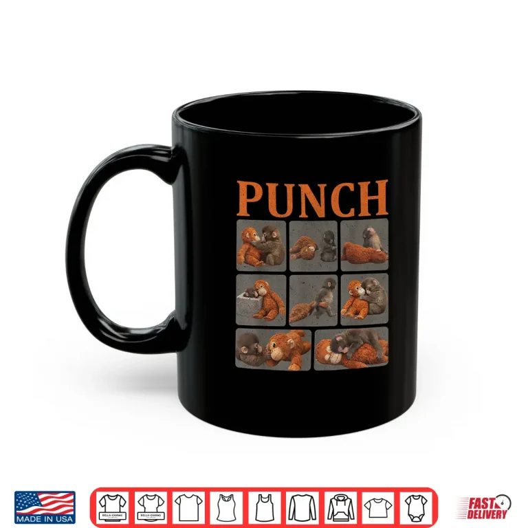 Mug Monkey Named Punch Playful Graphic Design Shirt