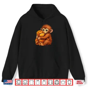 Hoodie Monkey Named Punch Whimsical Animal Character Shirt