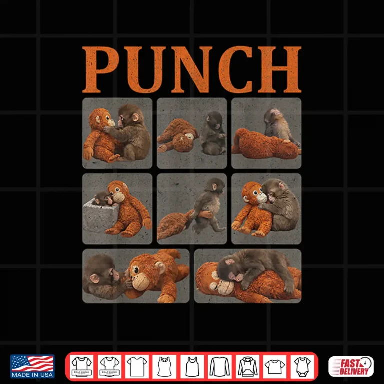 Design Monkey Named Punch Playful Graphic Design Shirt