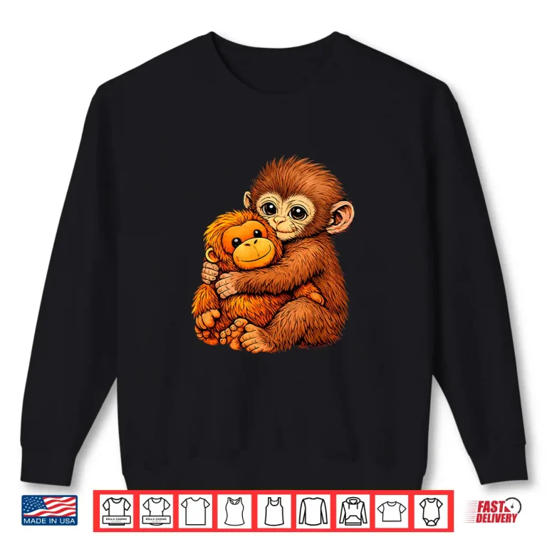 Sweatshirt Monkey Named Punch Whimsical Animal Character Shirt