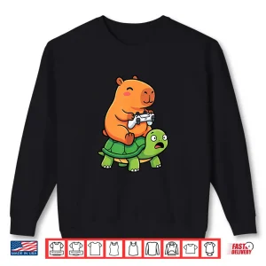 Sweatshirt Cute Capybara Gamer Anime Turtle Kawaii Graphic Shirt