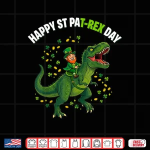 Design Dino St Patricks Day Leprechaun Prehistoric Festive Graphic Shirt