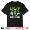 Lucky Shamrock Leopard Gnomes Irish Festive Holiday Shirt