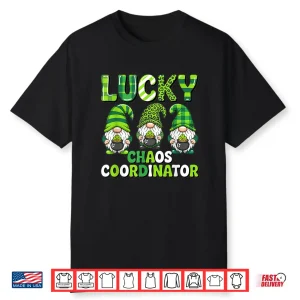Lucky Shamrock Leopard Gnomes Irish Festive Holiday Shirt