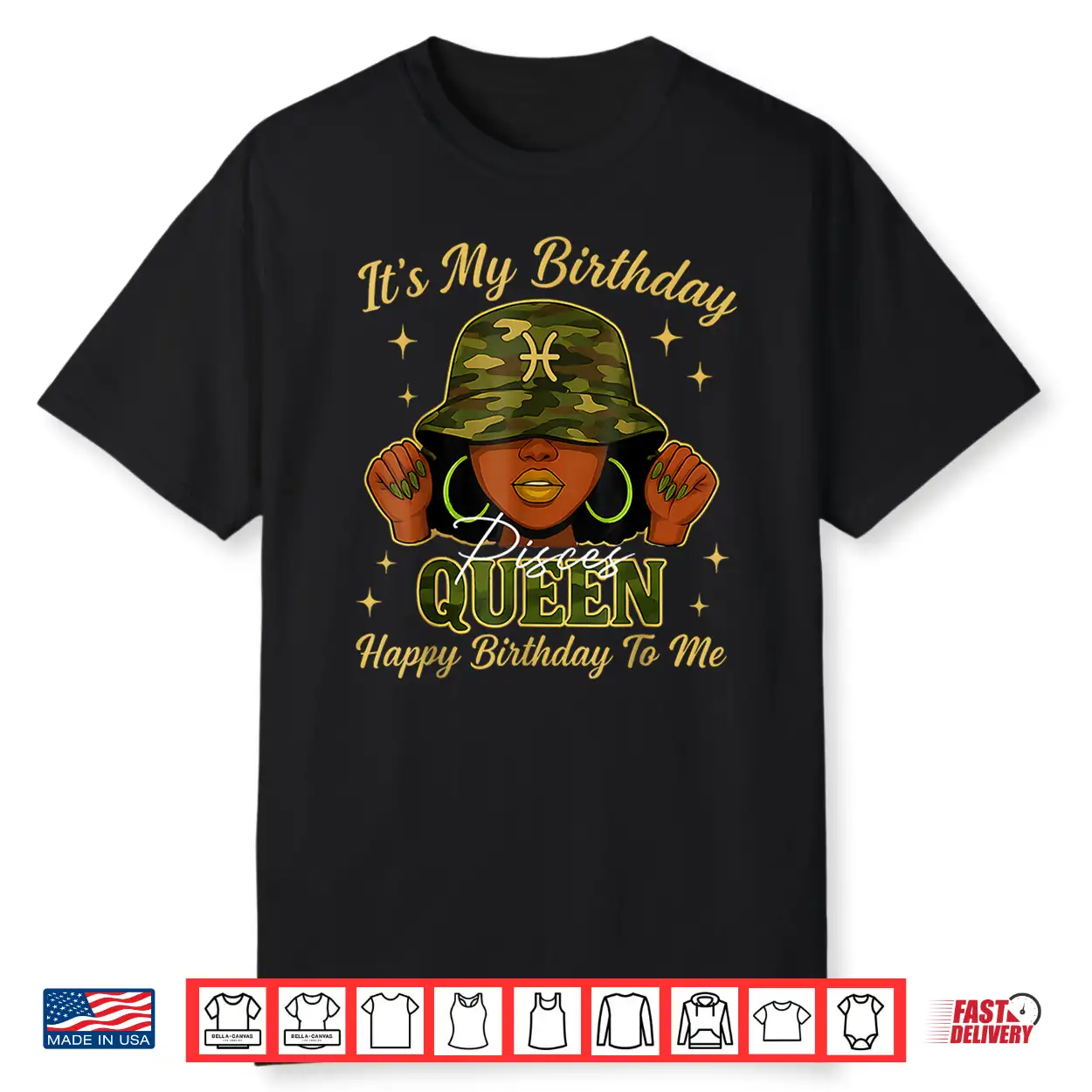 Pisces Queen Camo Crown Birthday Astrology Graphic Shirt Pisces Queen Camo Crown Birthday Astrology Graphic Shirt