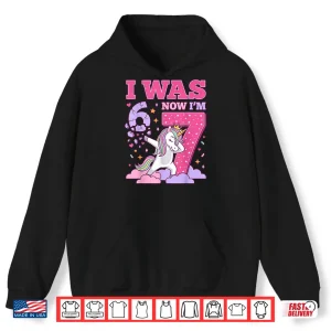 Hoodie Unicorn Fantasy Six To Seven Years Birthday Celebration Shirt