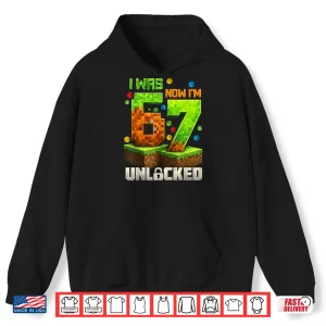 Hoodie Birthday Level Unlocked Pixel Gamer Achievement Shirt