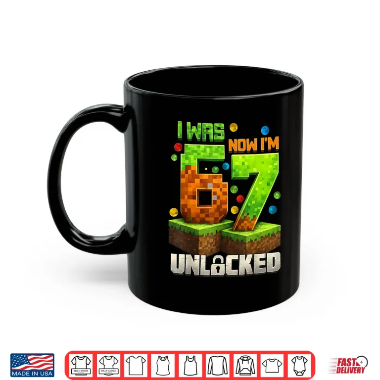 Mug Birthday Level Unlocked Pixel Gamer Achievement Shirt