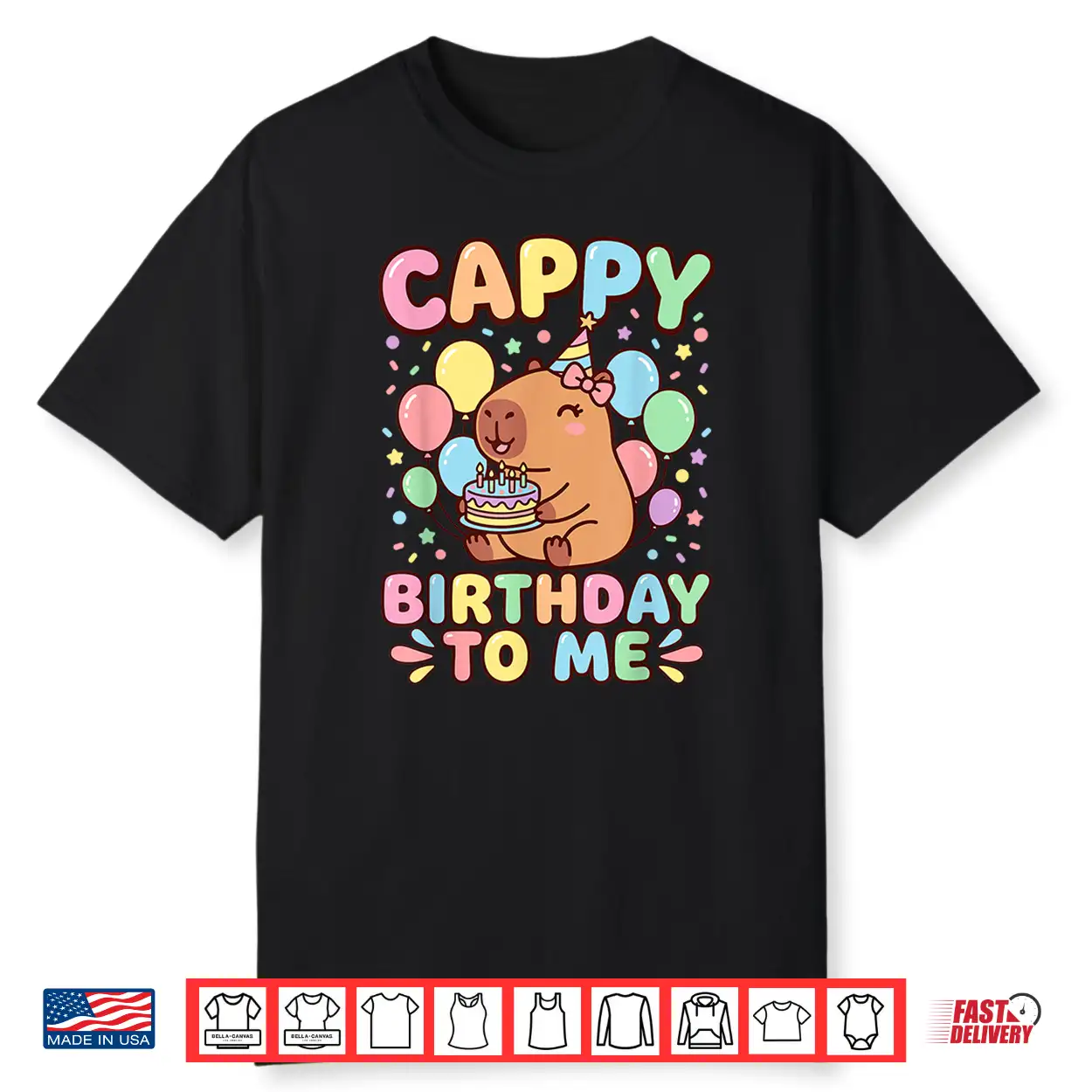Cappy Birthday Capybara Celebration Animal Graphic Shirt Cappy Birthday Capybara Celebration Animal Graphic Shirt