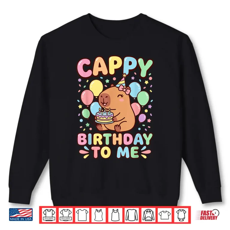 Sweatshirt Cappy Birthday Capybara Celebration Animal Graphic Shirt