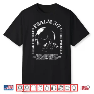 Psalm Three Seven Vintage Skull Biblical Verse Shirt