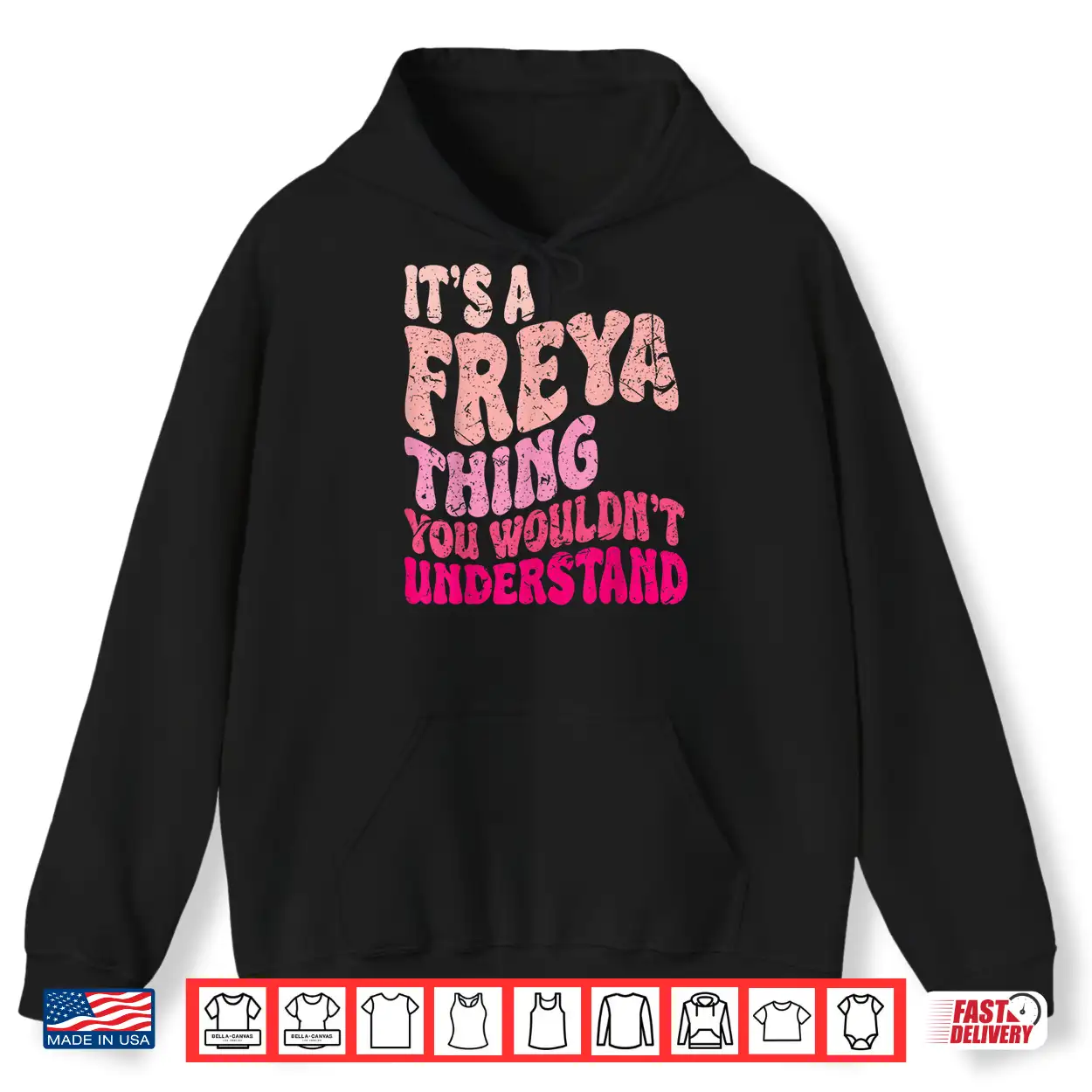 Personalized Freya Name Groovy Retro Aesthetic Shirt Personalized Freya Name Groovy Retro Aesthetic Shirt