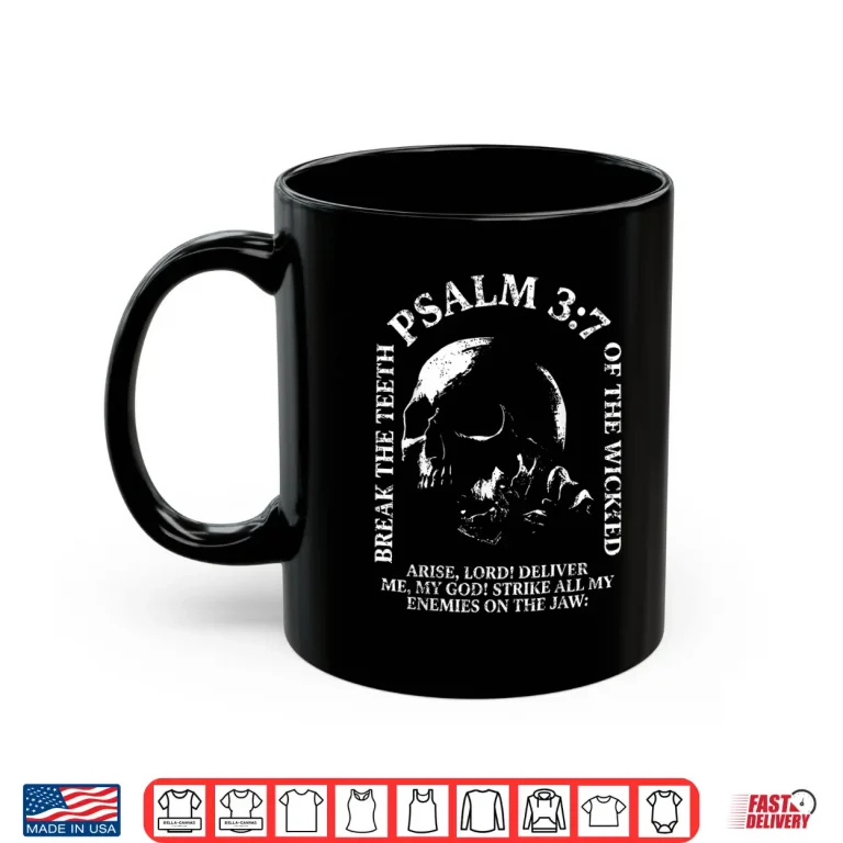 Mug Psalm Three Seven Vintage Skull Biblical Verse Shirt
