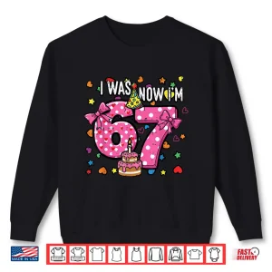 Sweatshirt Seventh Birthday Bow Cake Six To Seven Celebration Shirt
