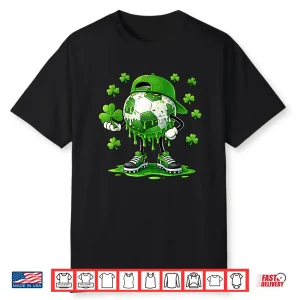 Soccer St Patricks Day Drip Sport Green Shamrock Shirt