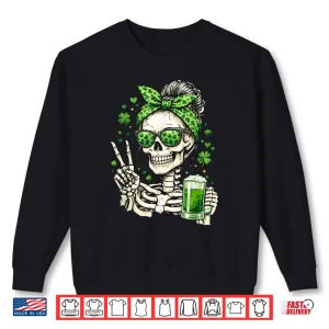 Skull Sunglass Messy Bun Irish Festive Holiday Shirt 1 Sweatshirt Skull Sunglass Messy Bun Irish Festive Holiday Shirt