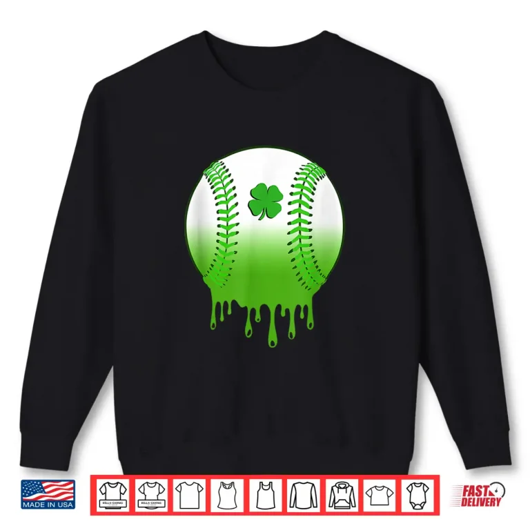 Sweatshirt St Patricks Day Shamrock Baseball Irish Athletic Shirt