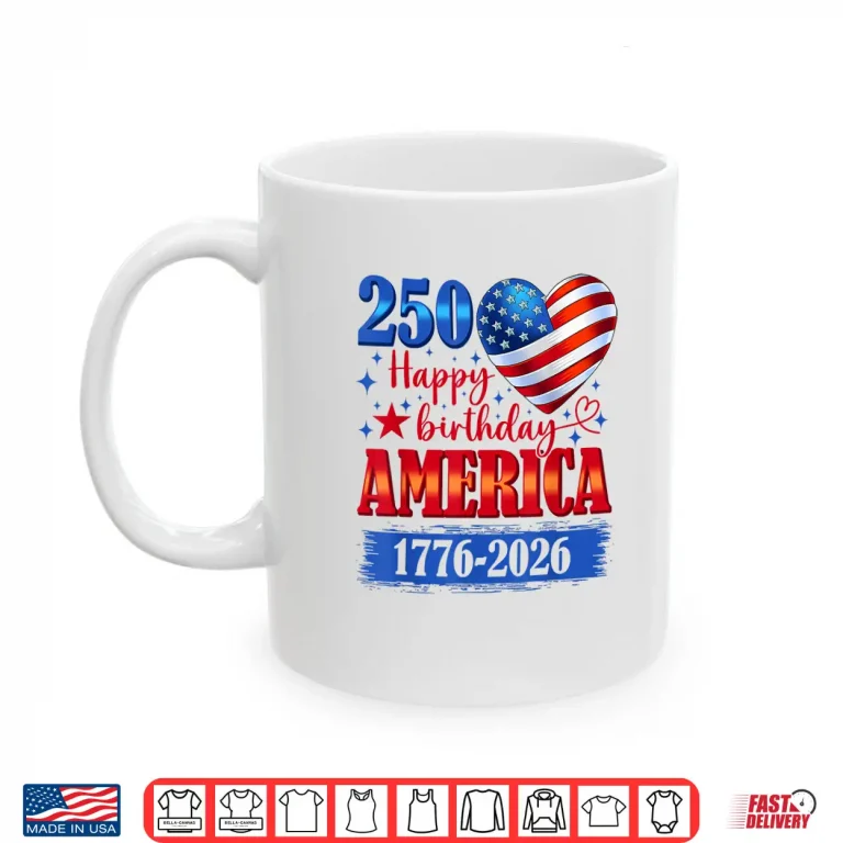 Mug USA Hearts Independence Two Hundred Fifty Years Anniversary Shirt