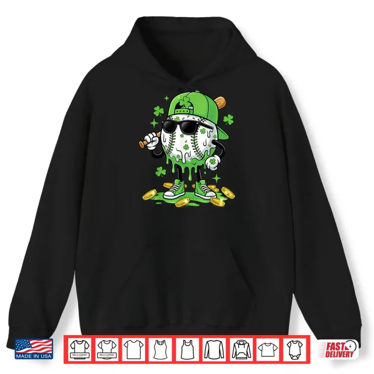 Hoodie Baseball Drip Ice Cream Festive Irish Athletic Shirt