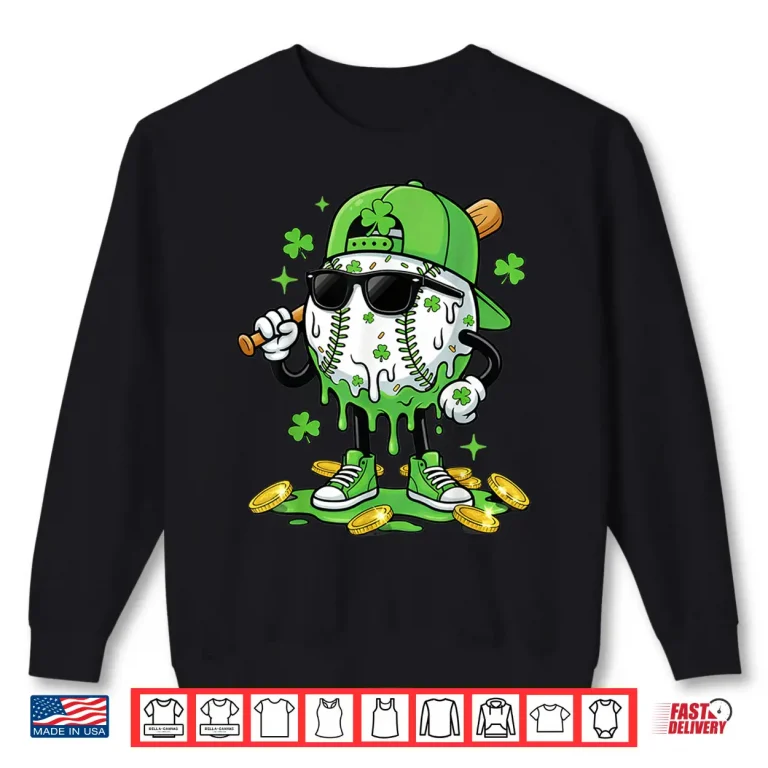 Sweatshirt Baseball Drip Ice Cream Festive Irish Athletic Shirt