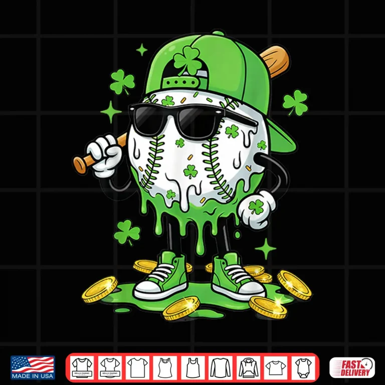 Design Baseball Drip Ice Cream Festive Irish Athletic Shirt