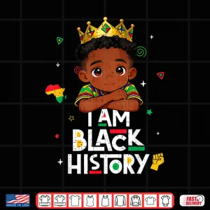 Design I Am Black History Afro Excellence Youth Heritage Shirt