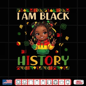 Design I Am Black History Month Messy Bun Graphic Shirt