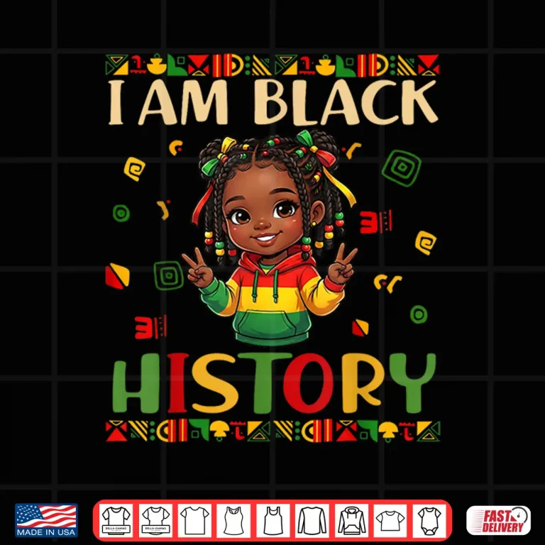 Design I Am Black History Month Messy Bun Graphic Shirt