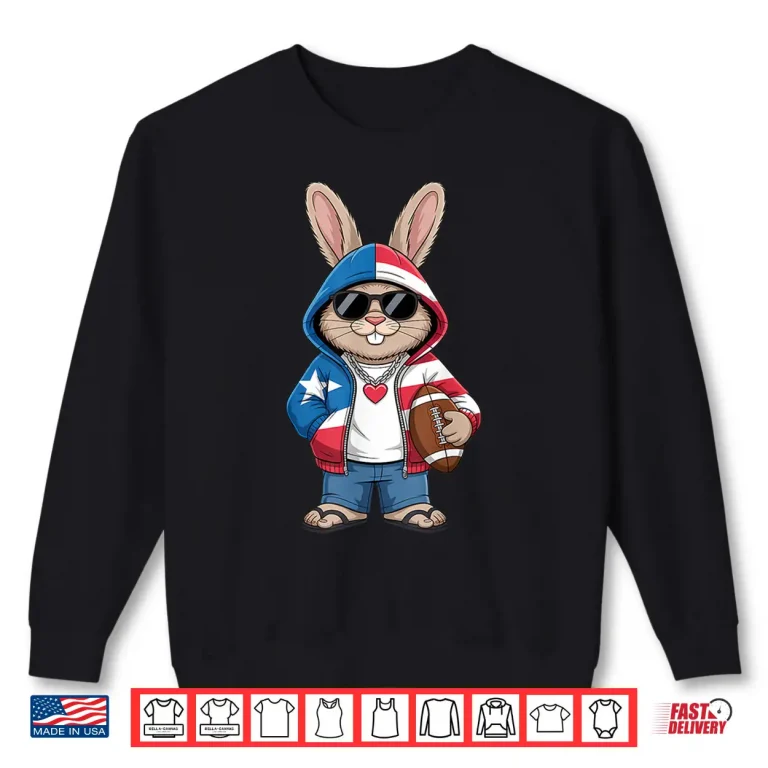 Sweatshirt Puerto Rico Flag Rabbit Caribbean Heritage Bunny Shirt