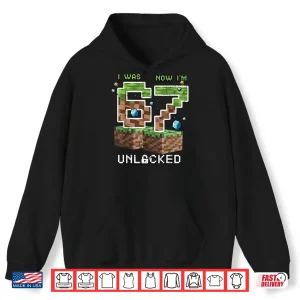 Hoodie Seventh Birthday Level Unlocked Six To Seven Gamer Shirt