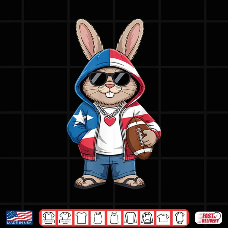 Design Puerto Rico Flag Rabbit Caribbean Heritage Bunny Shirt