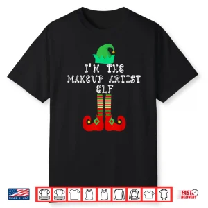 Makeup Artist Elf Festive Holiday Christmas Graphic Shirt