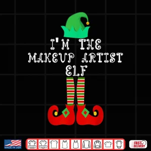 Design Makeup Artist Elf Festive Holiday Christmas Graphic Shirt