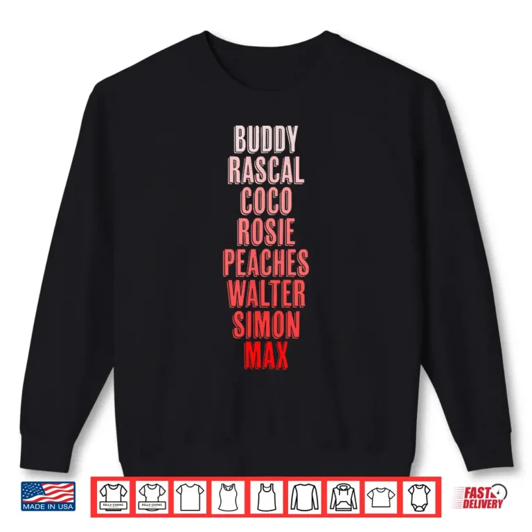 Sweatshirt Colorful Dog Breeds Name List Canine Lovers Shirt