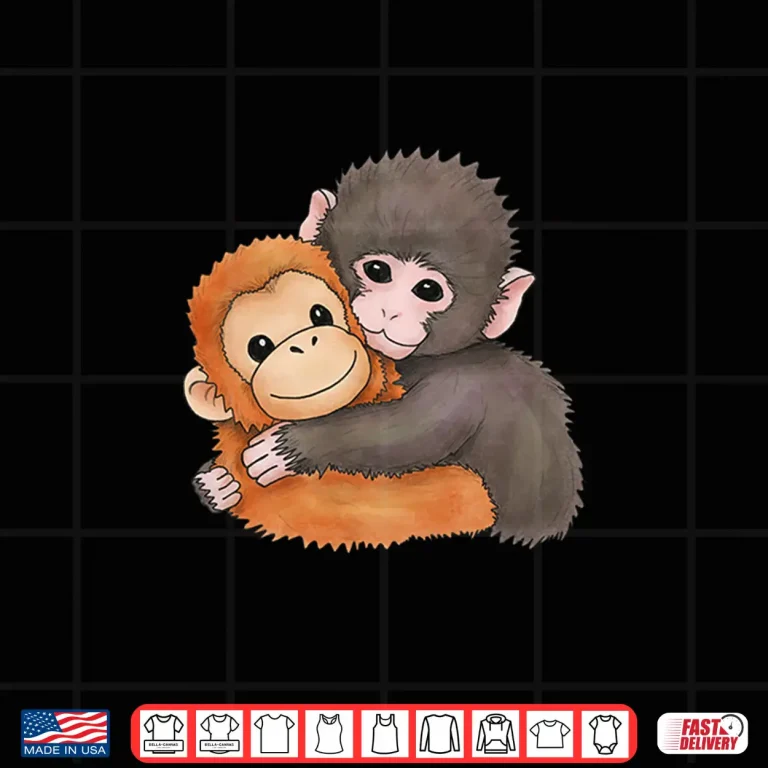Design Cute Baby Monkey Named Punch Plush Hugging Aesthetic Shirt