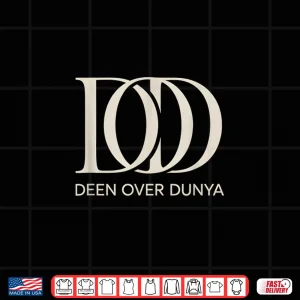 Design Deen Over Dunya Strong Muslimah Islamic Faith Statement Shirt