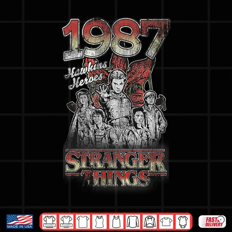 Design Hawkins Nineteen Eighty Seven Retro Science Fiction Graphic Shirt