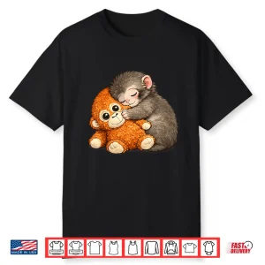 Punch The Monkey Cuddling Stuffed Animal Viral Internet Shirt