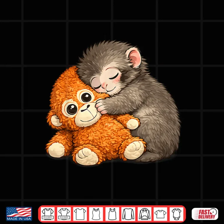 Design Punch The Monkey Cuddling Stuffed Animal Viral Internet Shirt