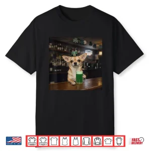 Saint Patricks Day Chihuahua Drinking Beer Meme Shirt