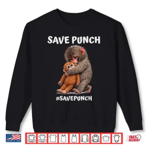 Sweatshirt Save Punch Trendy Japanese Macaque Monkey Advocacy Shirt