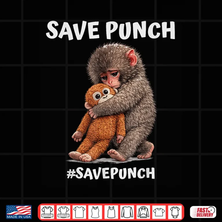 Design Save Punch Trendy Japanese Macaque Monkey Advocacy Shirt