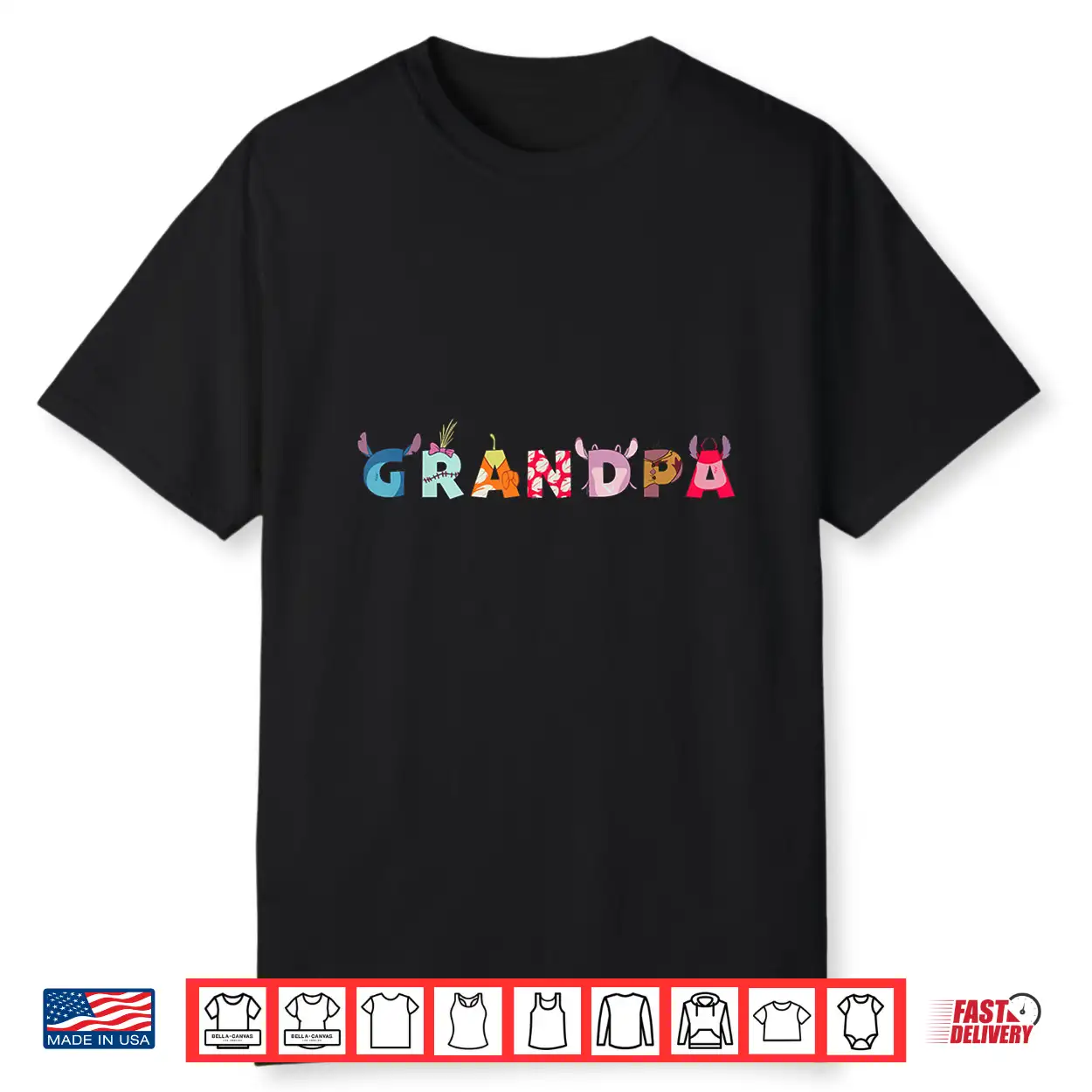 Grandpa Family Trip Vacation Character Alphabet Graphic Shirt Grandpa Family Trip Vacation Character Alphabet Graphic Shirt